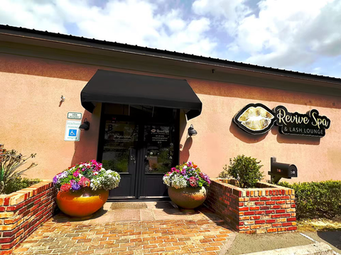 Exterior view of Revive Spa & Lash Lounge, a top-rated Southern Pines spa for facials, lashes, and skincare