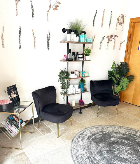 Modern waiting area at Revive Spa & Lash Lounge, Southern Pines' destination for facials and lash services