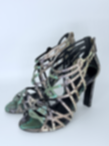 Hermes Multicolor Python Open Toe Cage Sandals Pumps Shoes EU 36 Heels
