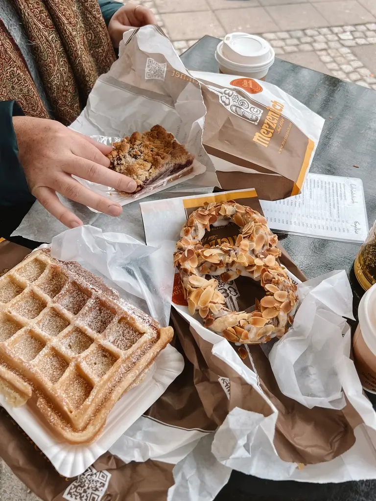 Waffles and pretzel Cologne Germany food