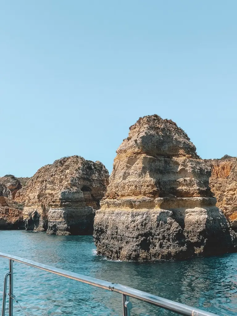 rocks in ocean algarve coast
