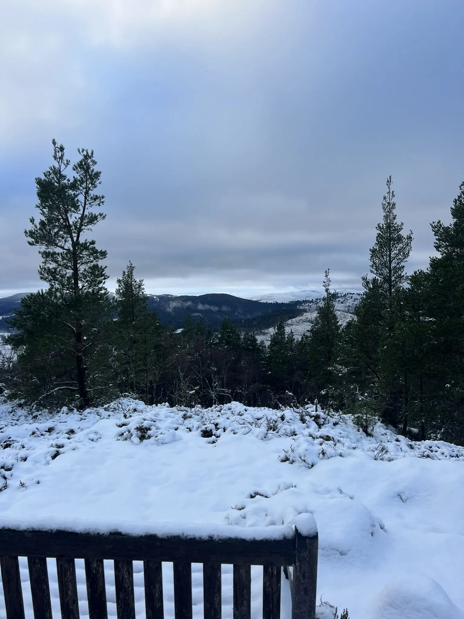 view of mountains with snow in ballater scotland