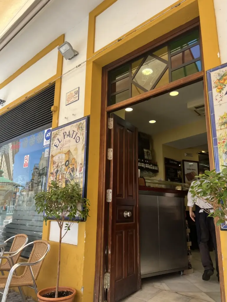 Restaurant door in Seville Spain