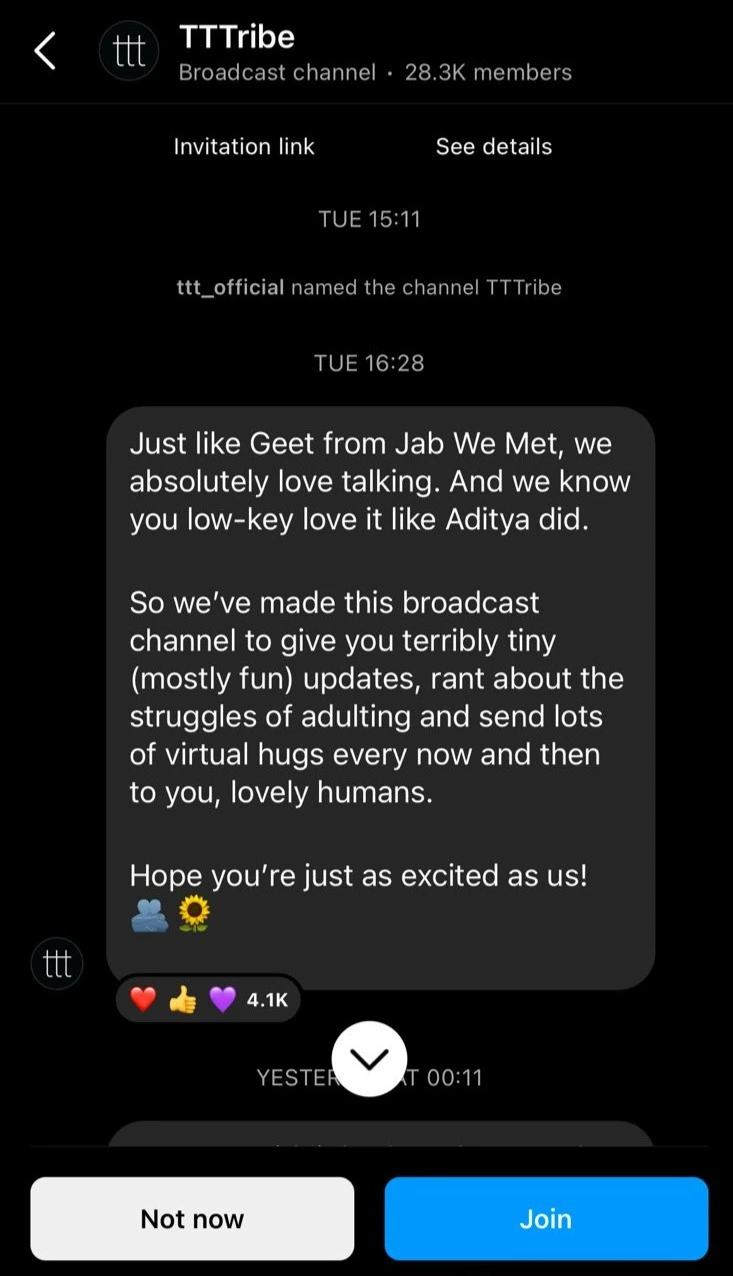 How write first message in Instagram broadcast channel