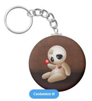 Voodoo Doll Cartoon in Love Key Chain