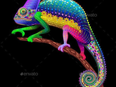 SOLD! Chameleon Fantasy Rainbow Colors | by BluedarkArt – GraphicRiver