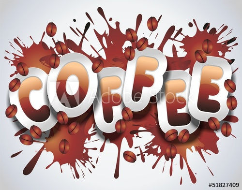 Coffee Stickers Letters-Caffè Adesivi Lettere-Vector