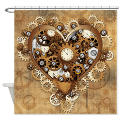 Steampunk Heart Love Shower Curtain © BluedarkArt