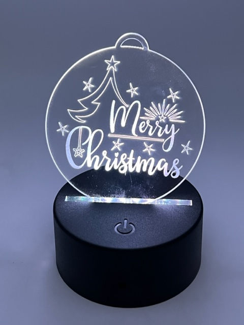 Thumbnail: Laser Engraved Acrylic Sign with LED color changing base and remote.