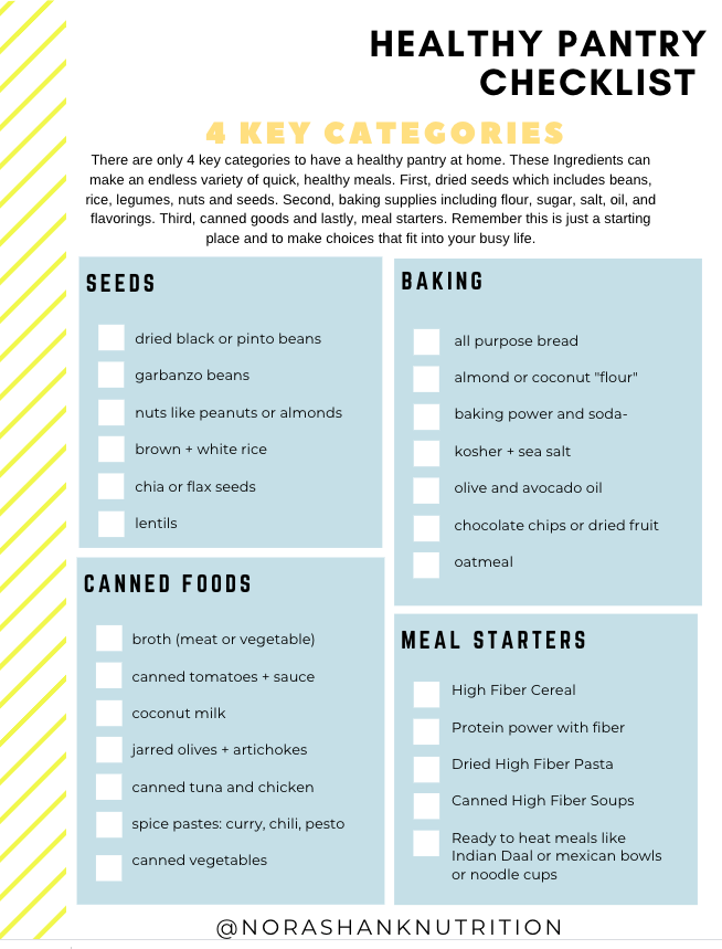 4 Key Categories you need in a healthy pantry