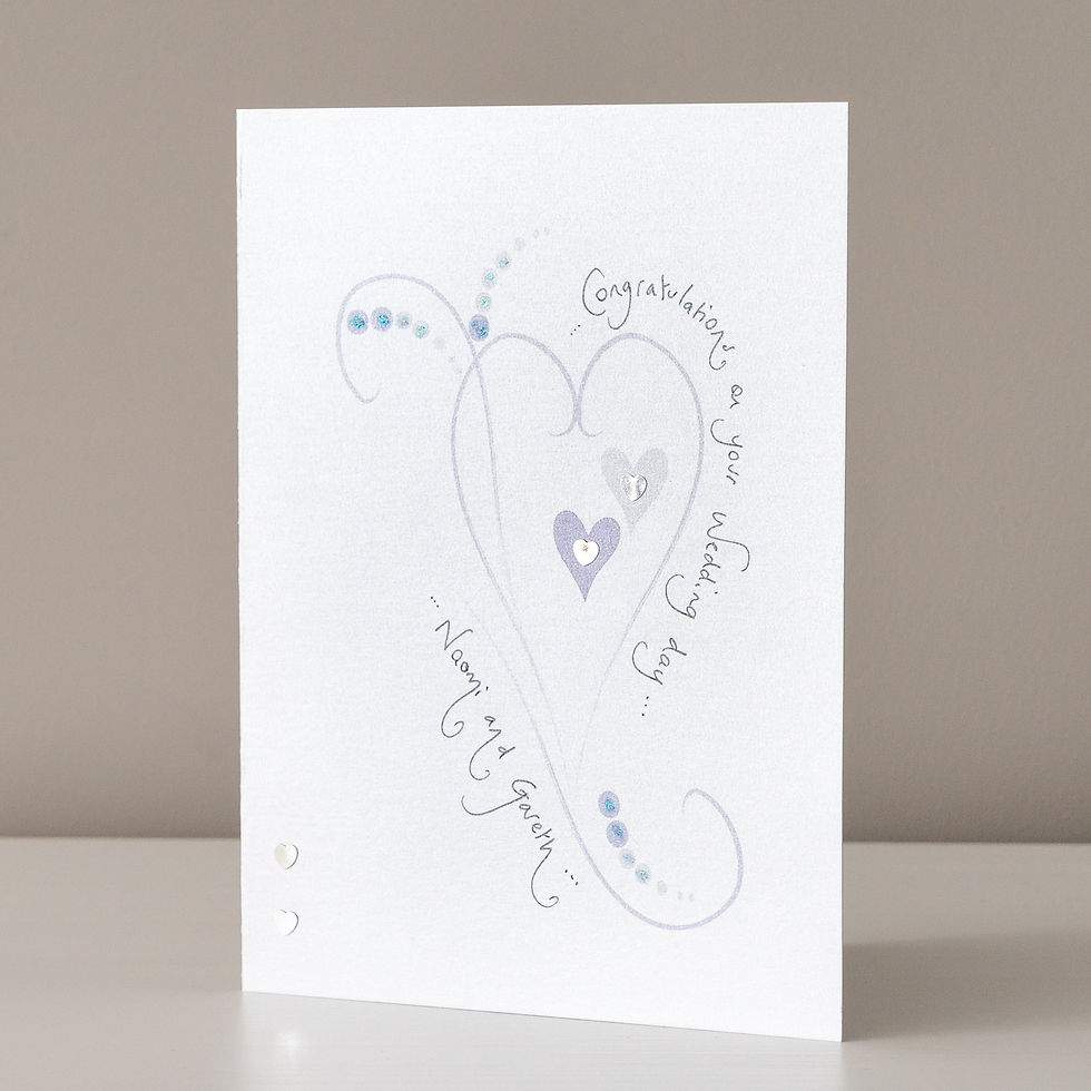 Lilac Heart Design Personalised Card