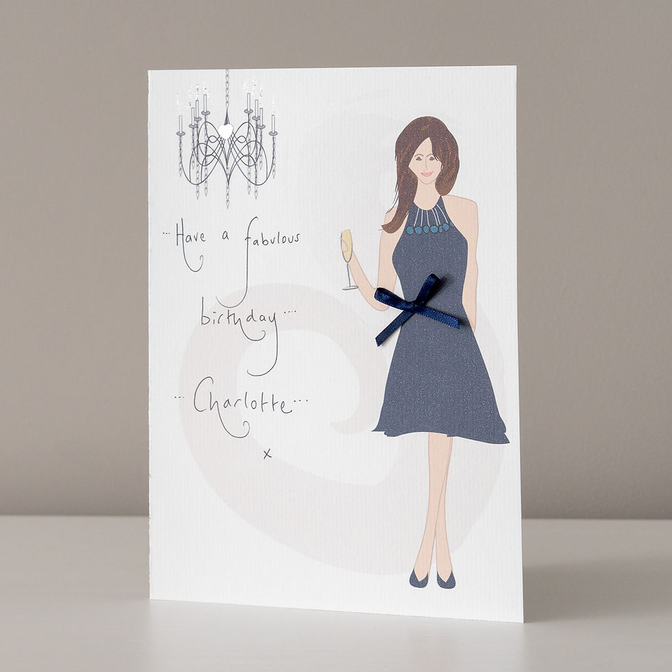 Woman in Blue Dress with Chandelier Design