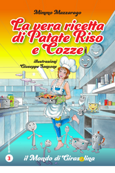 Copertina libro, La Cucina Magica di Patate, Riso e Cozze: illustrazioni Giuseppe Sansone