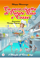 Copertina libro, La Cucina Magica di Patate, Riso e Cozze: illustrazioni Giuseppe Sansone