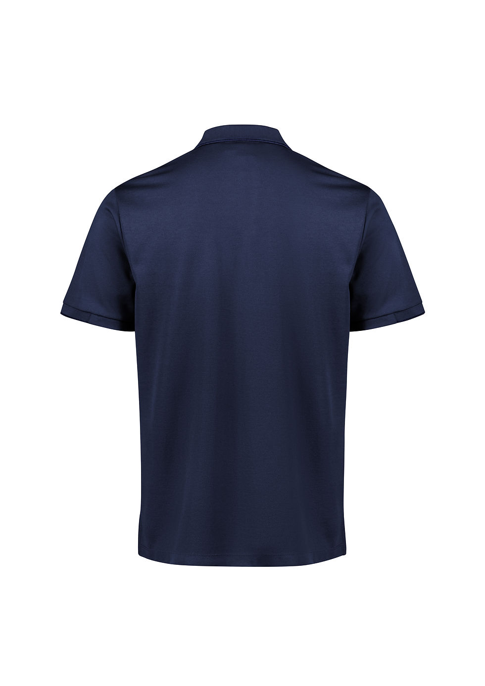 Thumbnail: Back of navy blue polo shirt