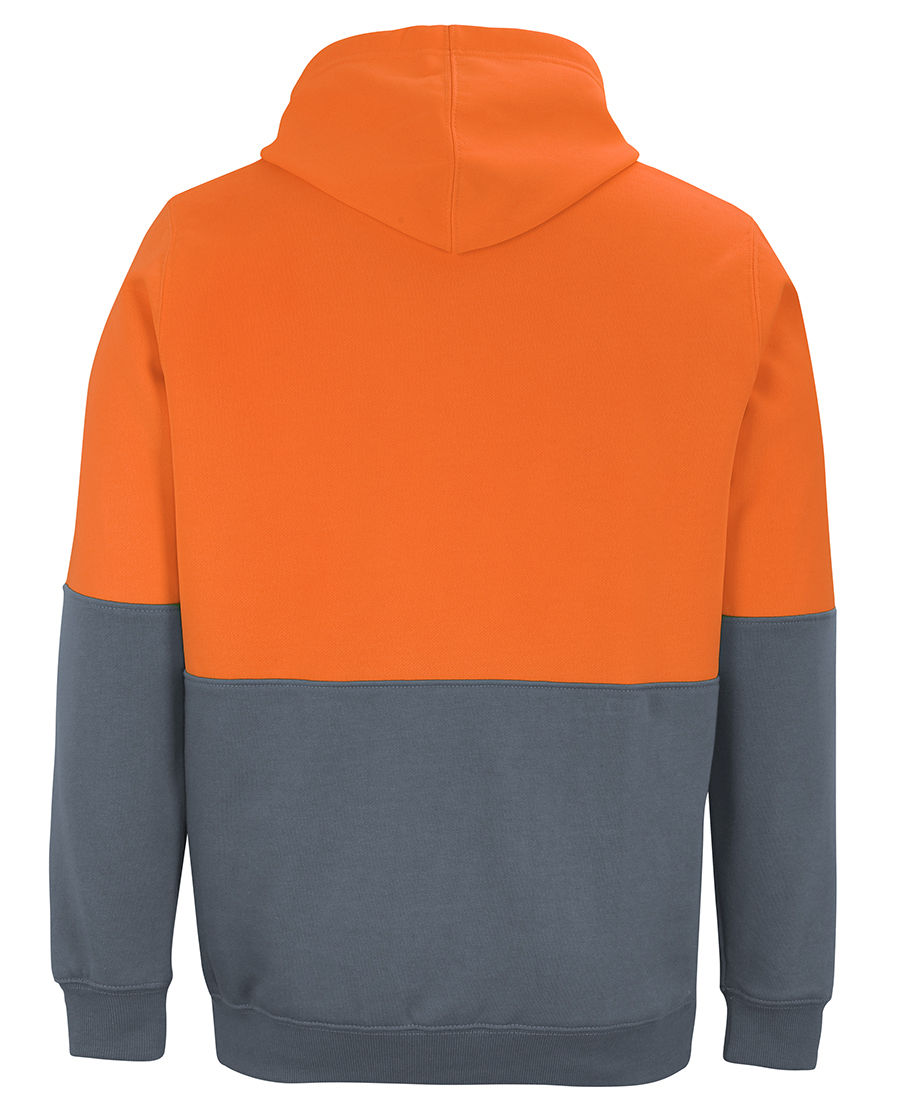 Thumbnail: JB's orange and grey Hi Vis hoodie, back view