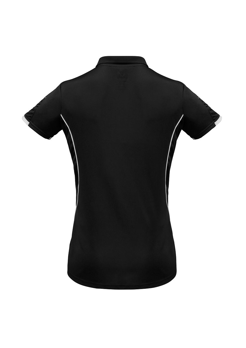 Thumbnail: Black short-sleeve top with side piping, back