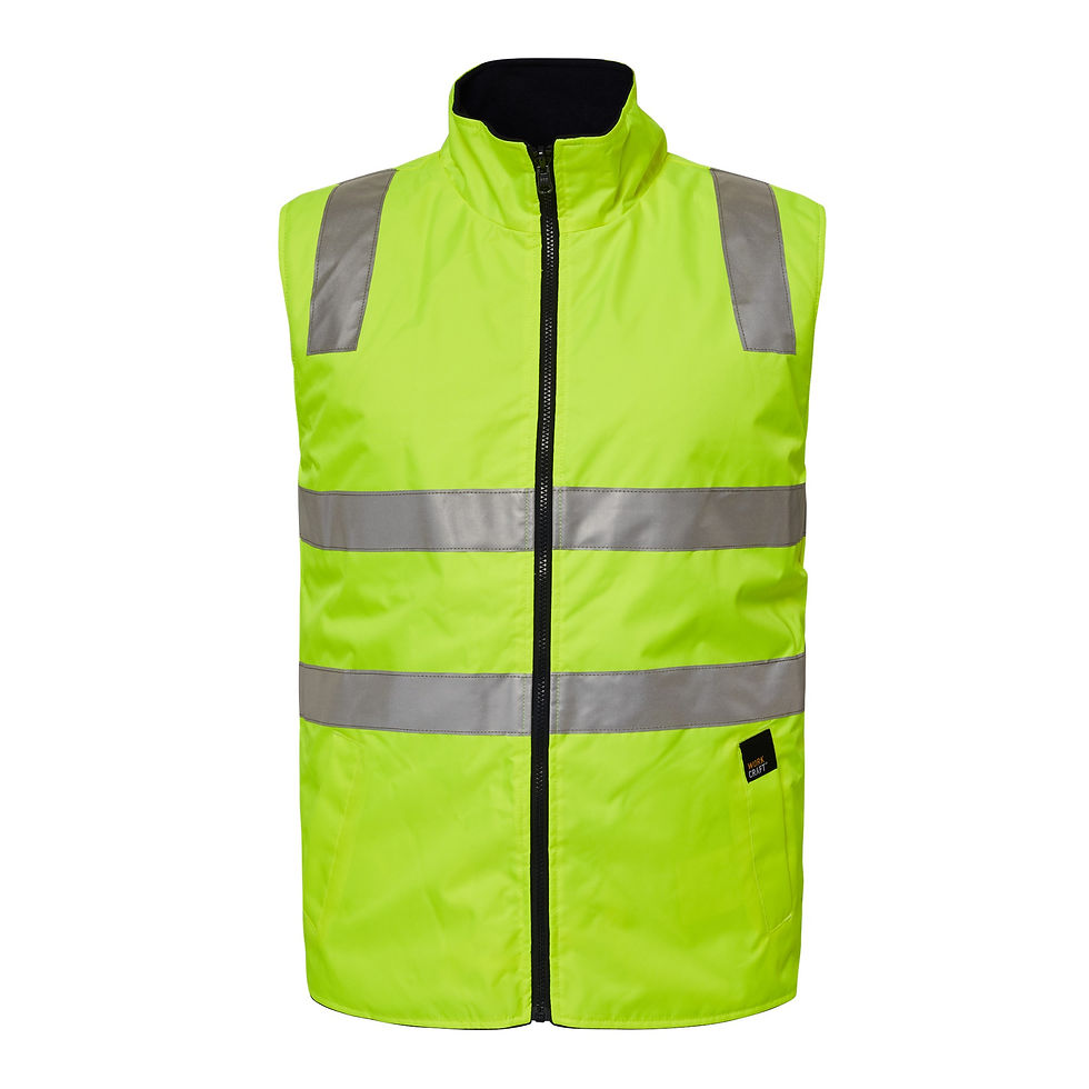 Thumbnail: Neon yellow high-visibility vest with reflective strips