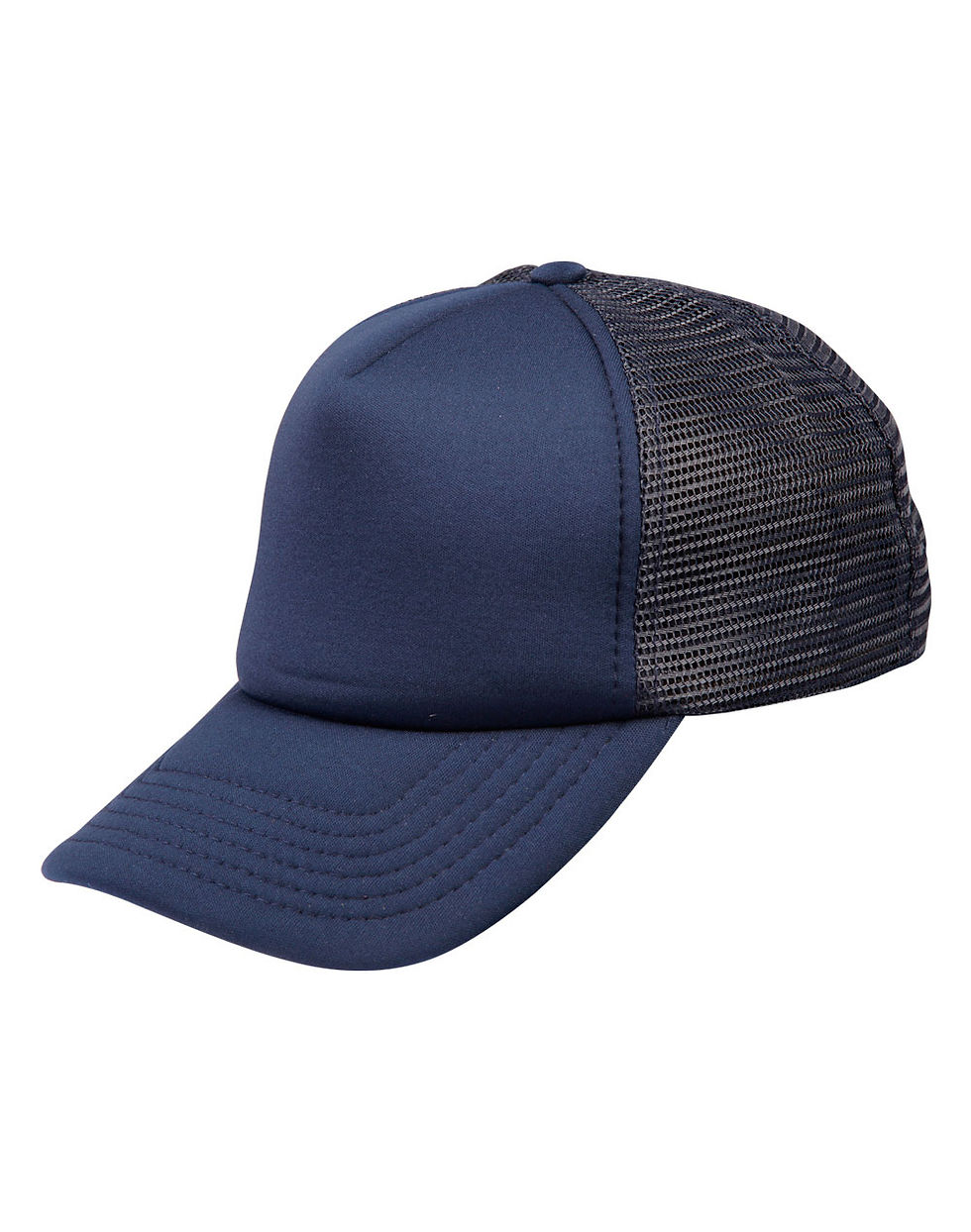 Thumbnail: Dark blue polycotton twill cap with mesh back