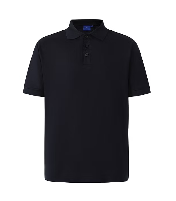 Men's dark short-sleeved polo shirt