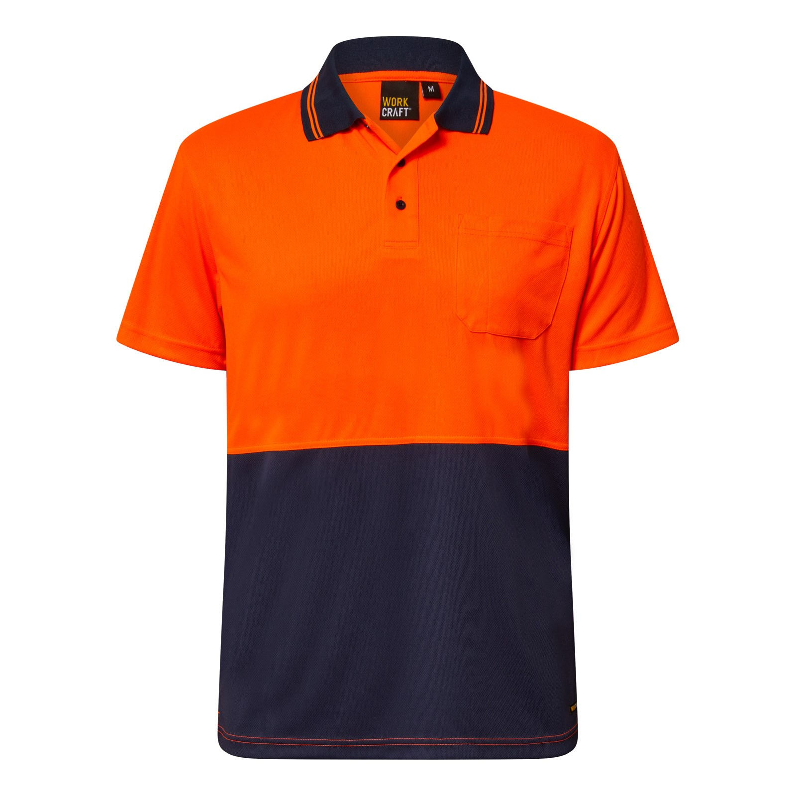 Orange and navy polo shirt