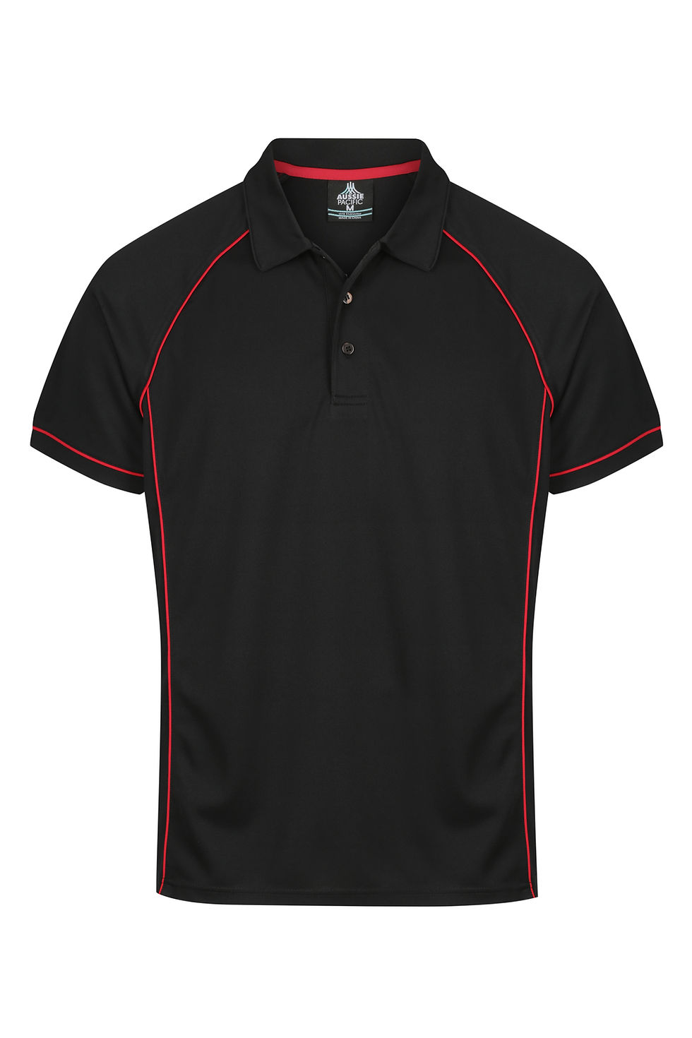 Thumbnail: Black polo shirt with red piping