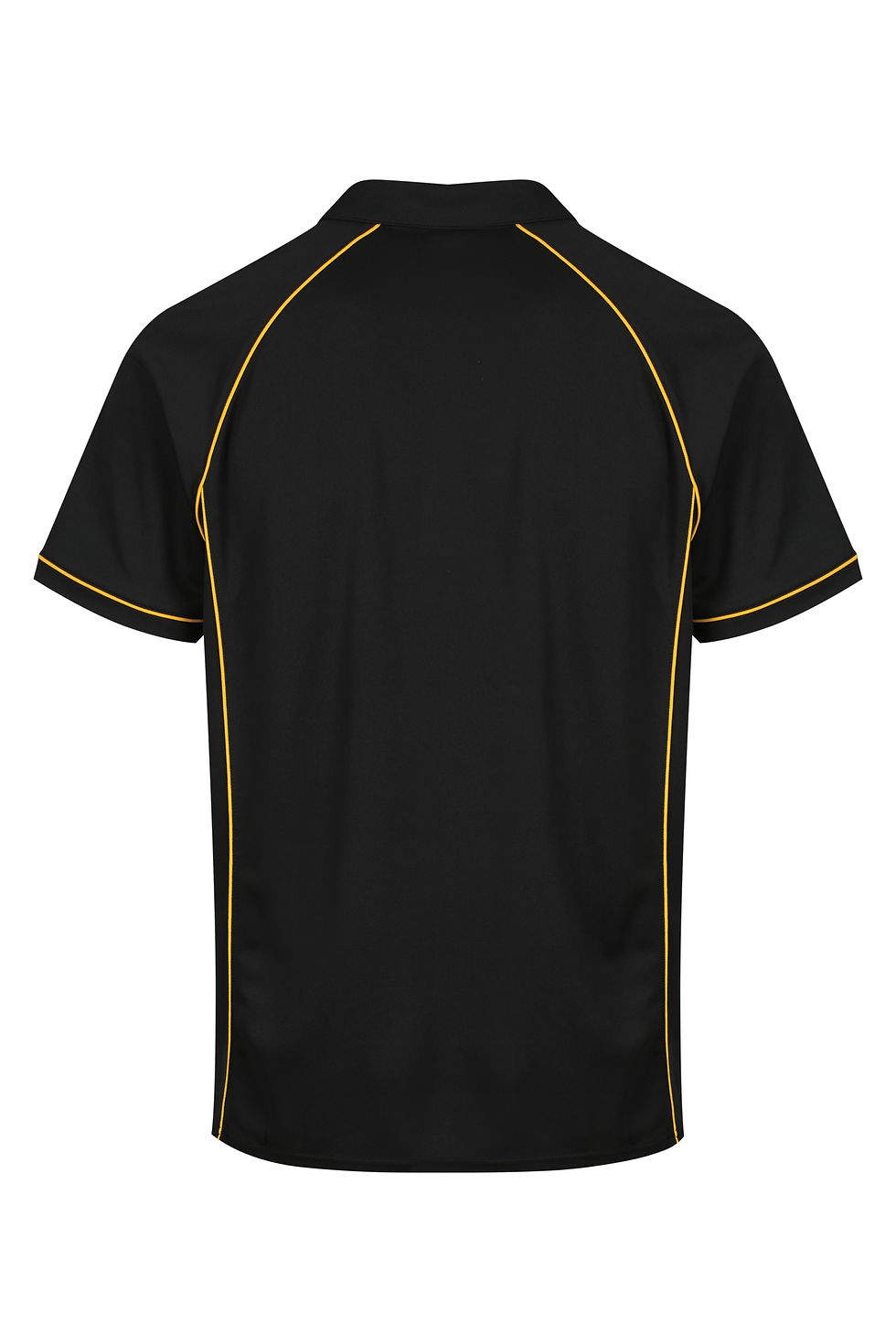 Thumbnail: Black short-sleeve shirt with gold trim, back
