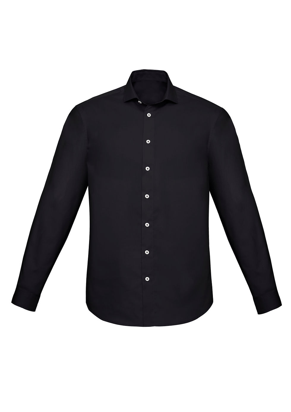 Thumbnail: Black long sleeve shirt with white buttons