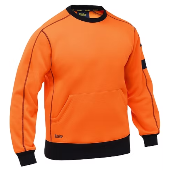 Orange work sweatshirt with pouch pocket