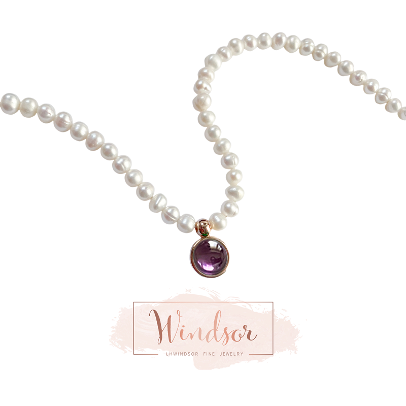 Thumbnail: Birthstone pearl necklace