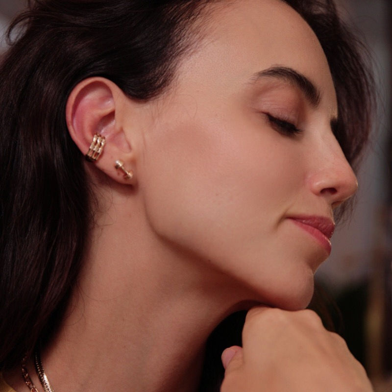 Lucky bamboo earcuff