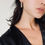 Thumbnail: Bamboo ovate hoop earrings