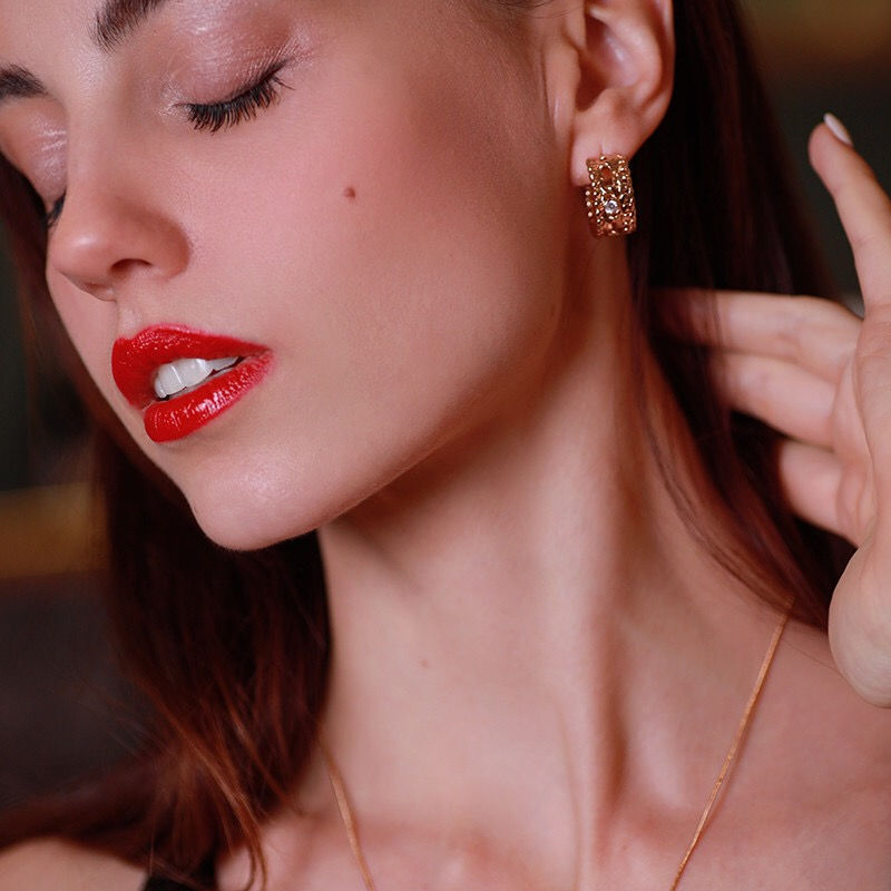 Triple chain earrings