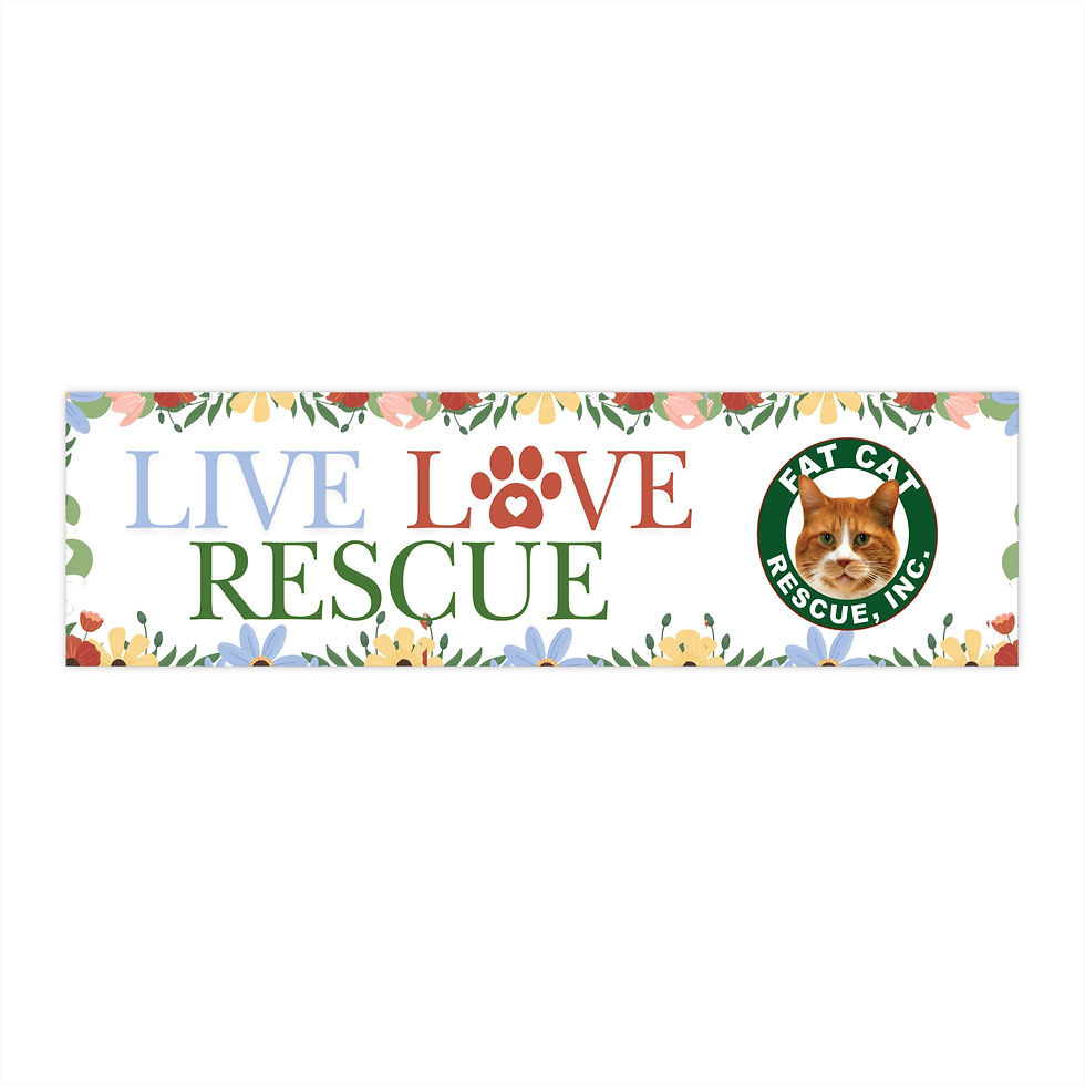 Thumbnail: Live Love Rescue Floral Bumper Sticker | Fat Cat Rescue