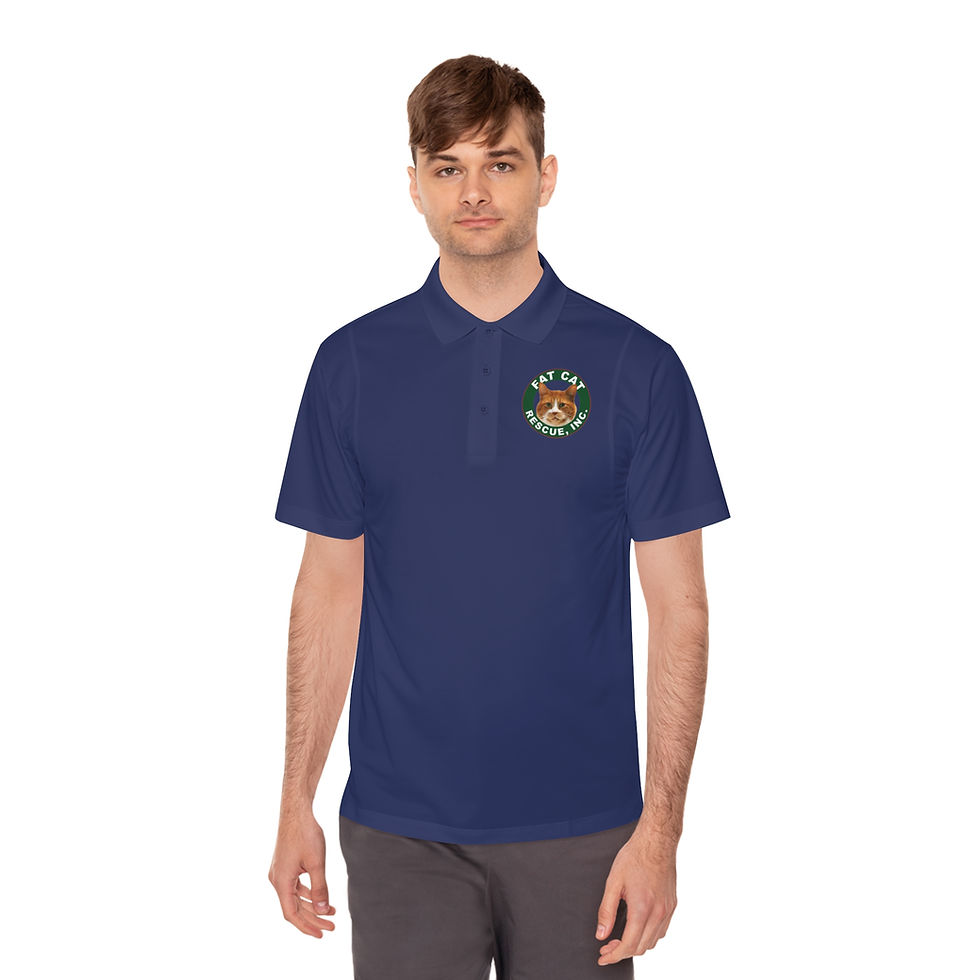 Thumbnail: Fat Cat Rescue Logo Men’s Sport Polo Shirt
