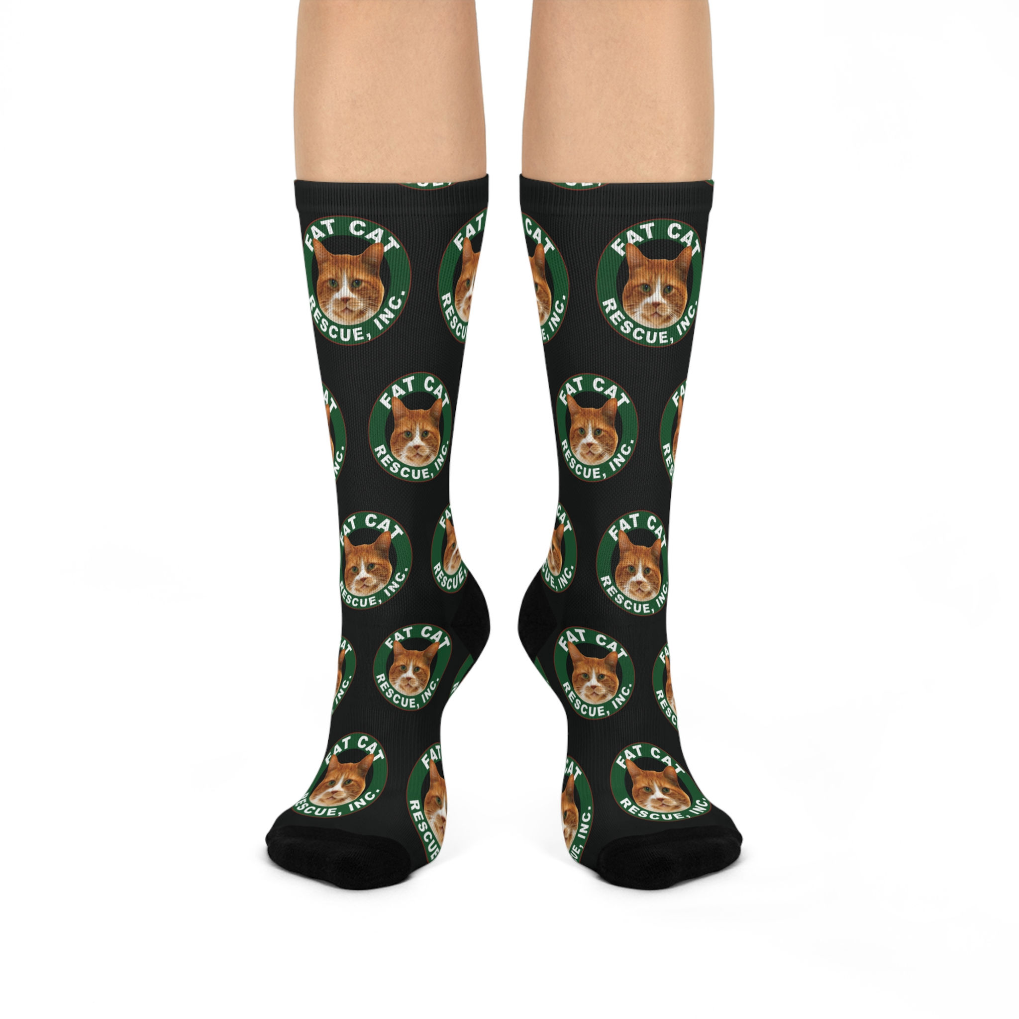 Fat Cat Rescue Logo Crew Socks