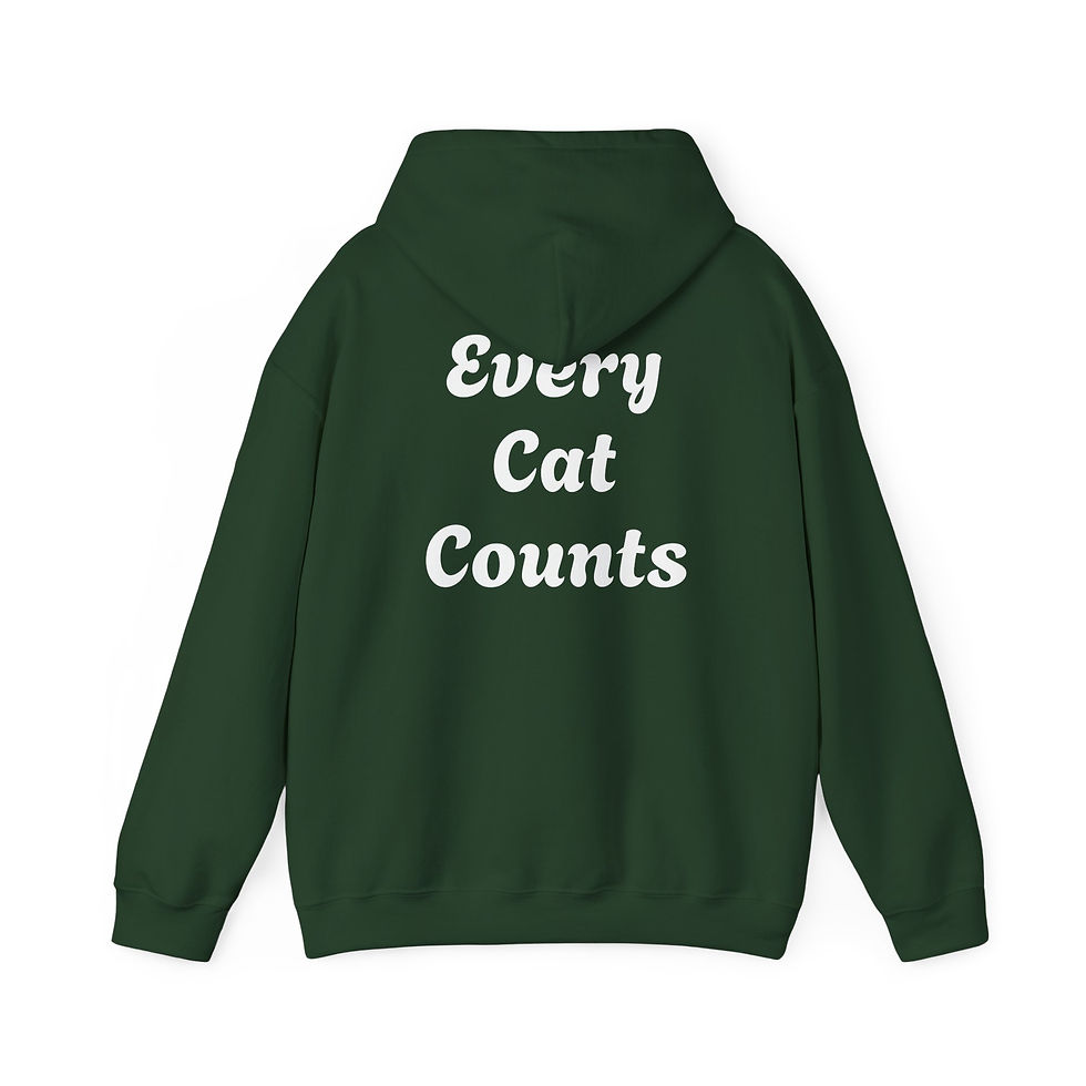 Thumbnail: Every Cat Counts Hoodie. Fat Cat Rescue Logo