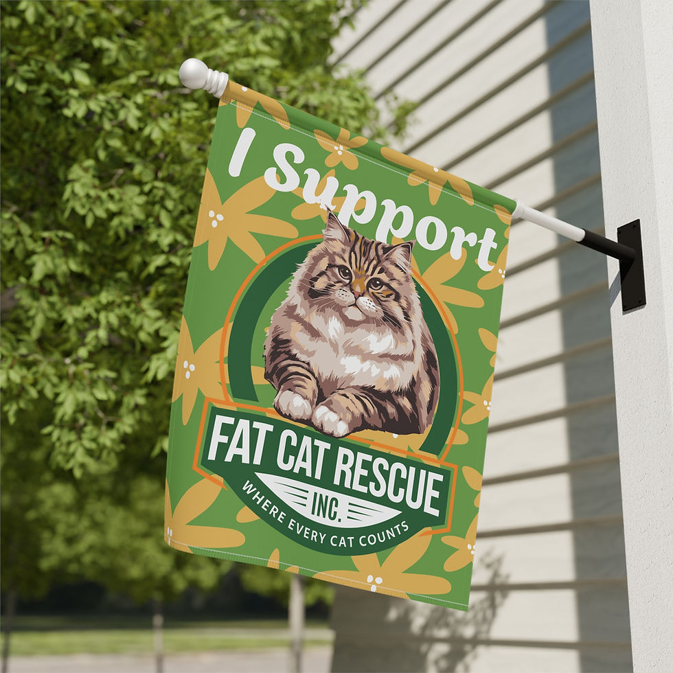 Thumbnail: "I Support Fat Cat Rescue" – FIP Awareness Garden Flag (2 sizes)