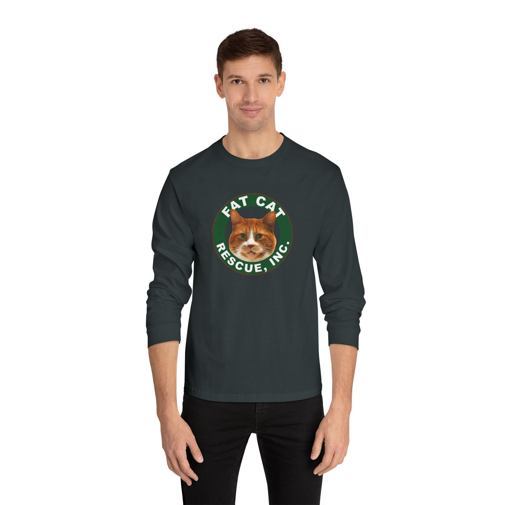Fat Cat Rescue Inc Logo Long Sleeve T-Shirt