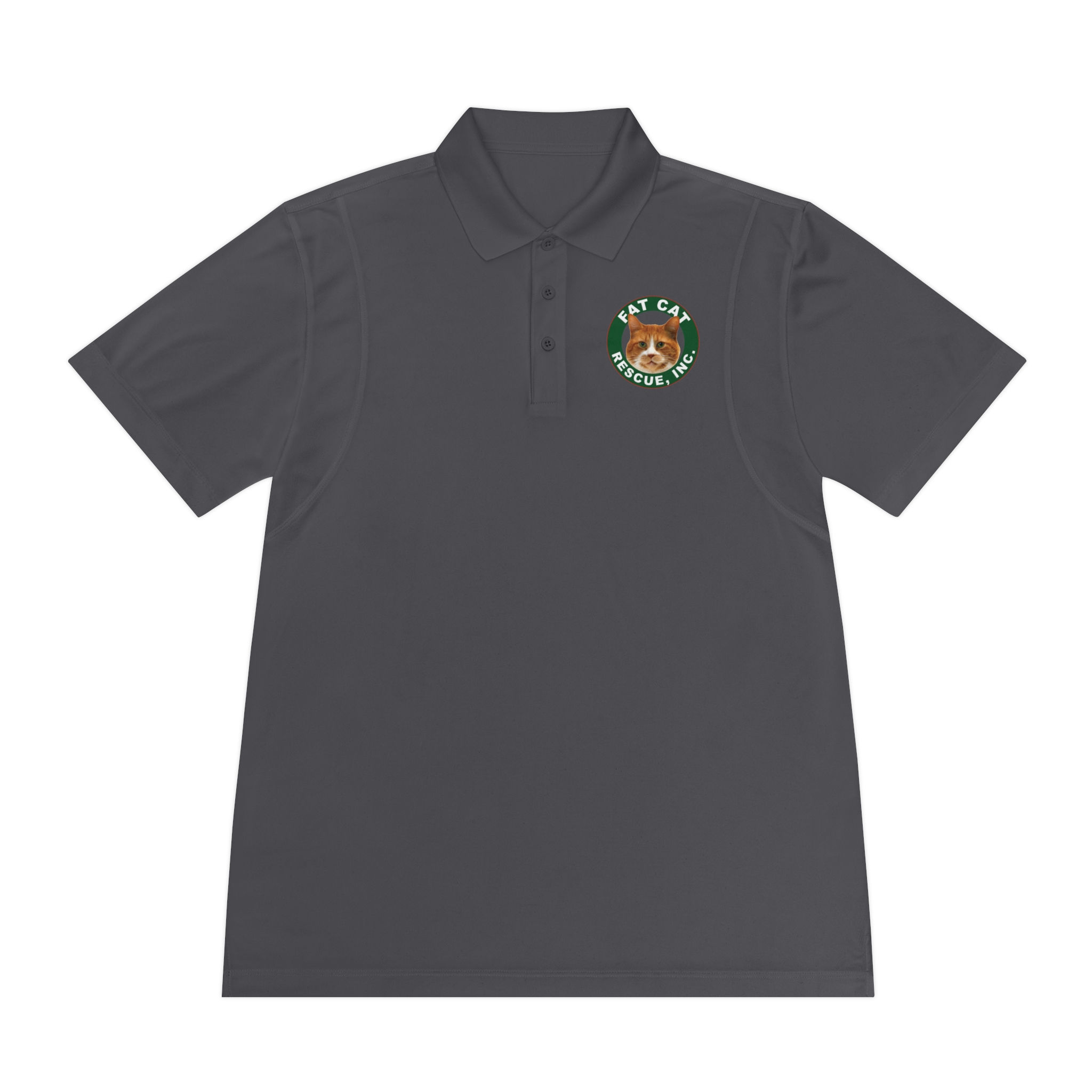 Fat Cat Rescue Logo Men’s Sport Polo Shirt