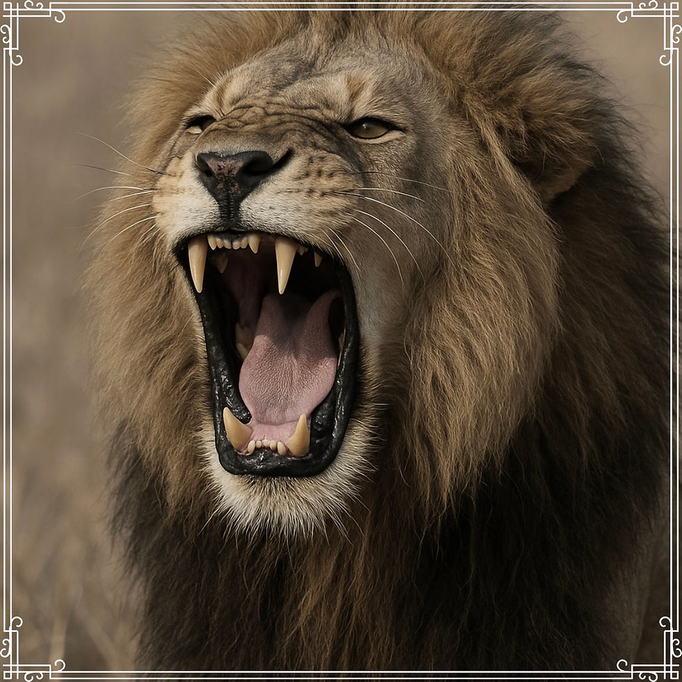 Lions roar-deep and powerful