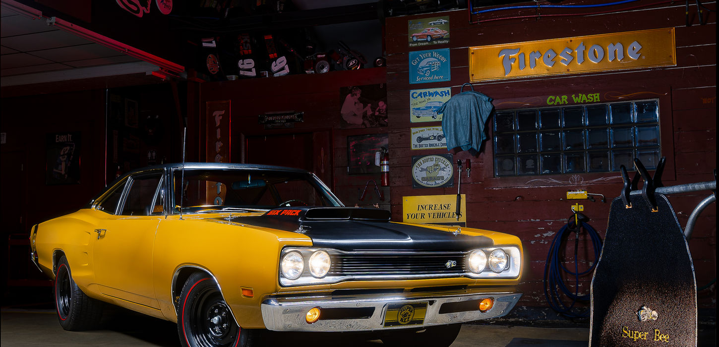 1969 Dodge Super Bee light painting by Autovista Media from Emanuel Noel Photography located in Madison, WI. This light painting was taken for Badger Auto Consulting LLC in Cottage Grove, WI.