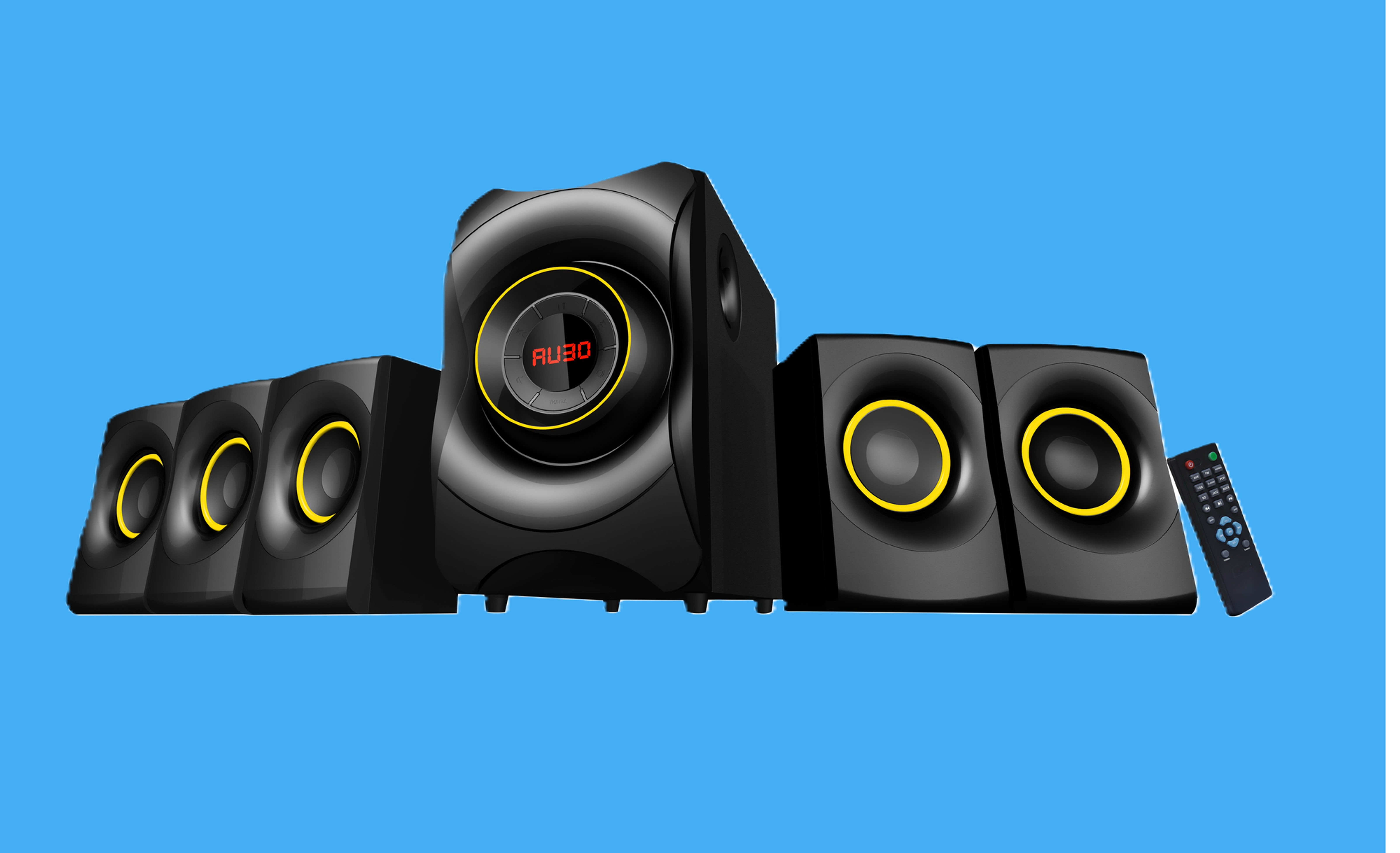 5.1 Channel 300W Max Power and 115W RMS Output Multimedia Speaker System