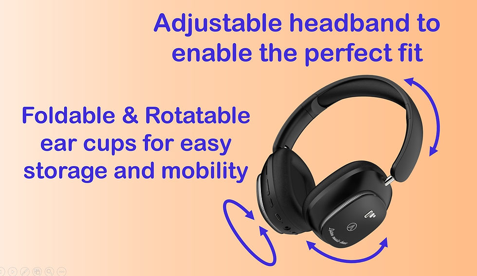 Thumbnail: Pii Tech Aura X - ANC Wireless Headphone with ANC, 40 hrs* playback