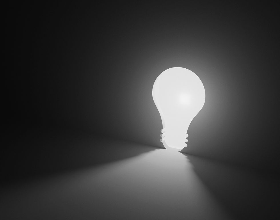 Lampadina luminosa, simbolo di idee