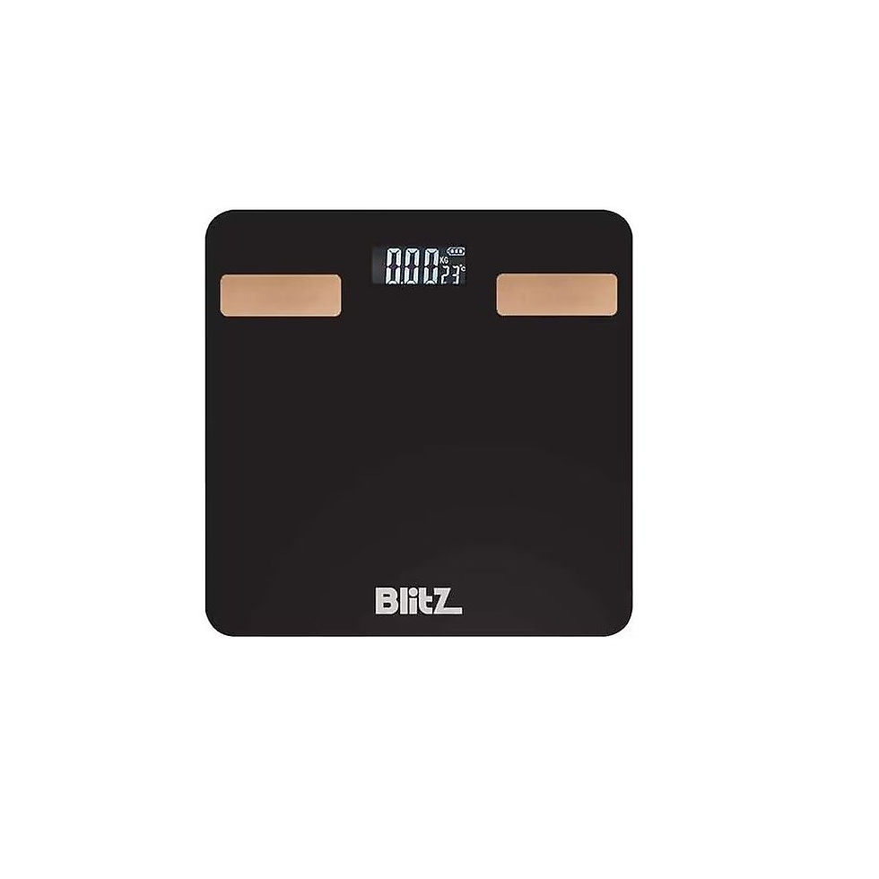 Küçük resim: Blitz Akıllı Bluetooth Tartı - Siyah Dijital Banyo Baskülü - Vücut Analizli