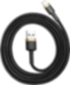 Küçük resim: Baseus Cafule 2.4 A Lightning 1 Metre Şarj Kablosu Gri CALKLF-BG1