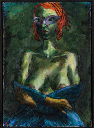 Jürgen Wenzel - Halbakt "Ivette" mit Maske