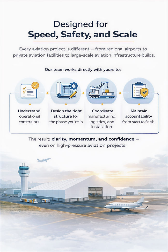Infographic highlighting benefits of tension fabric buildings for construction and industrial use