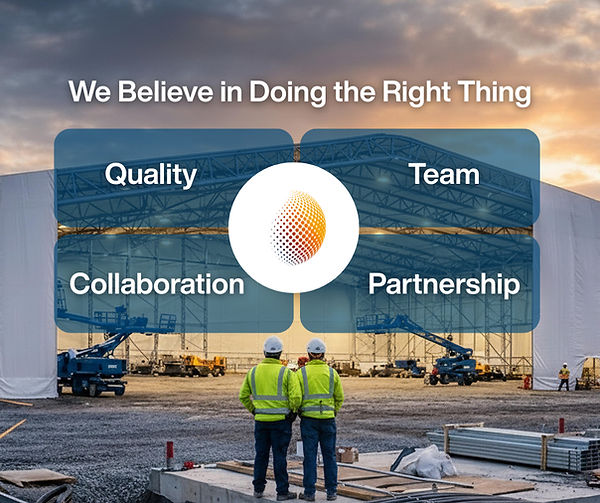 Construction team representing GNB Global values of quality, trust, and partnership
